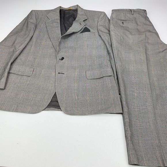 Sterling & Hunt Other - Sterling & Hunt Premier Edition Mens Grey Glen Plaid Worsted Wool Suit